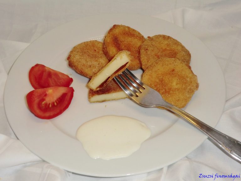Rántott sajt, sütőben sütve